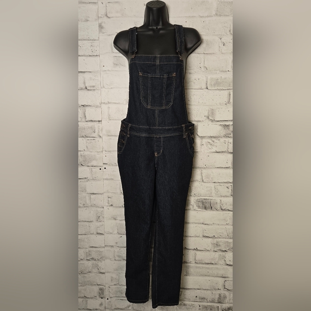 Wallflower Dark Wash Denim Overalls Large Stretch Casual 90s Style